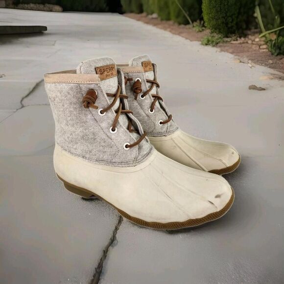Sperry Syren Gulf Duck Boot Womens US 9 Wool Beige 200G Insulate WTPF Boots - Picture 1 of 11